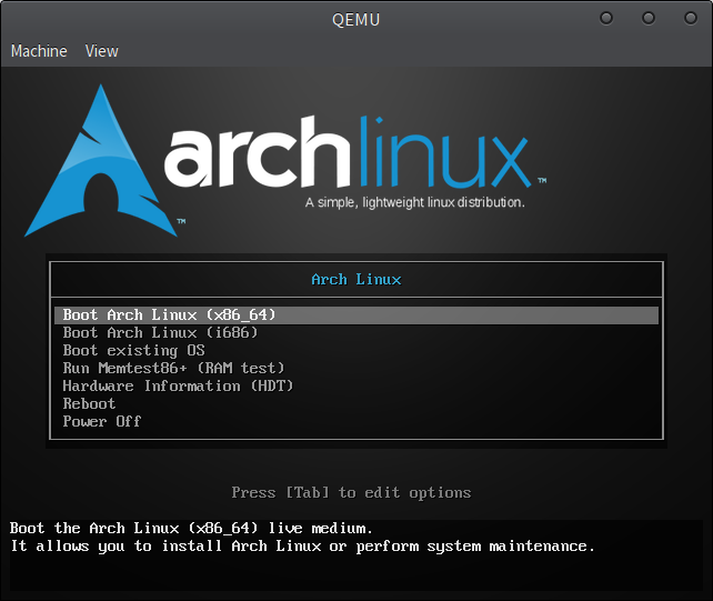 ArchLinuxISO開機選單